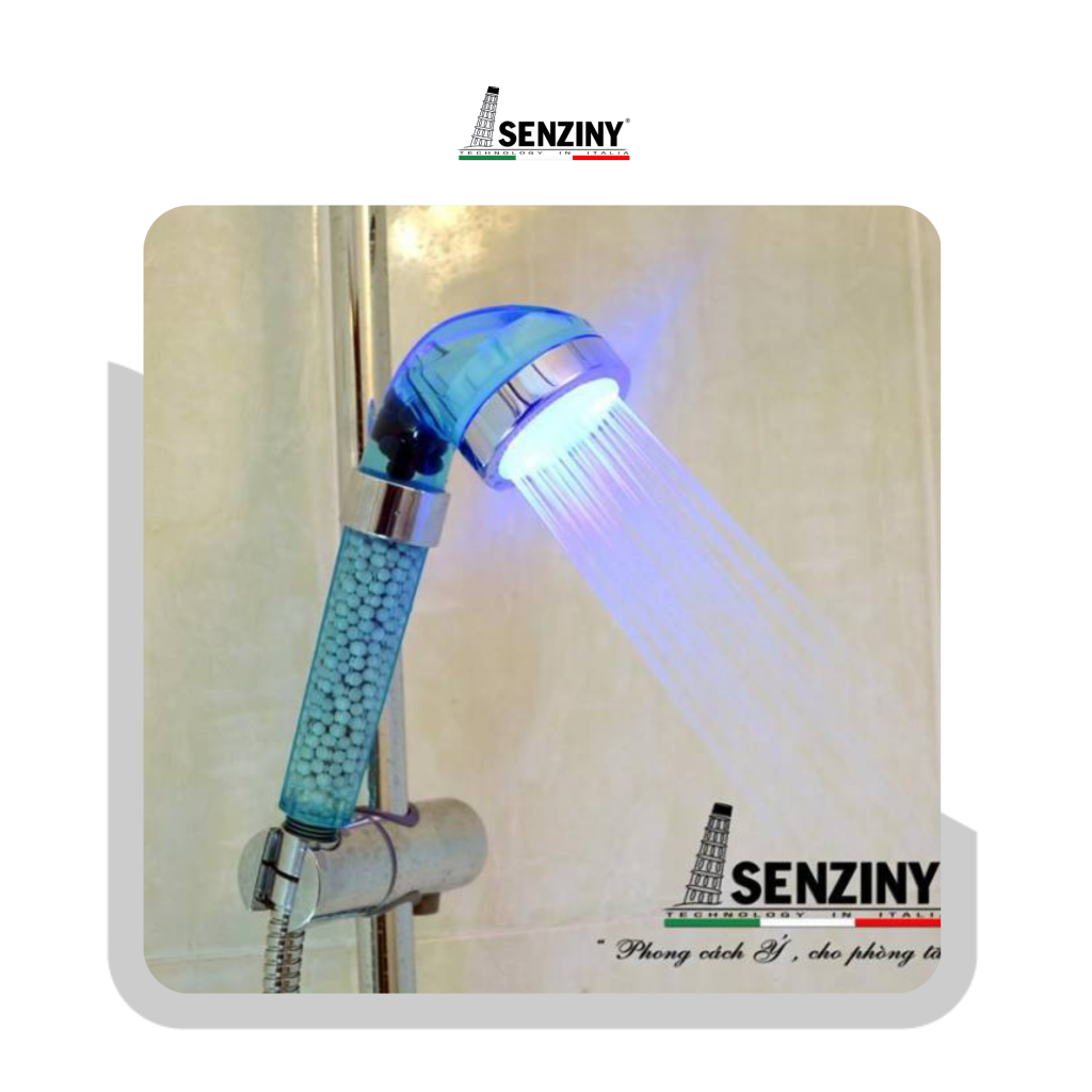 So sánh thiết bị vệ sinh Senziny và sản phẩm không thương hiệu 2026: Lựa chọn thông minh cho phòng tắm hiện đại 2 Voi sen tang ap doi mau Super Nano Blue