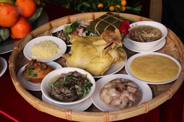 Mâm cơm tất niên miền Bắc